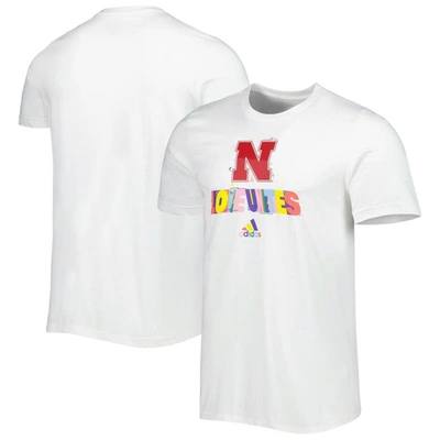 Shop Adidas Originals Adidas White Nebraska Huskers Pride Fresh T-shirt