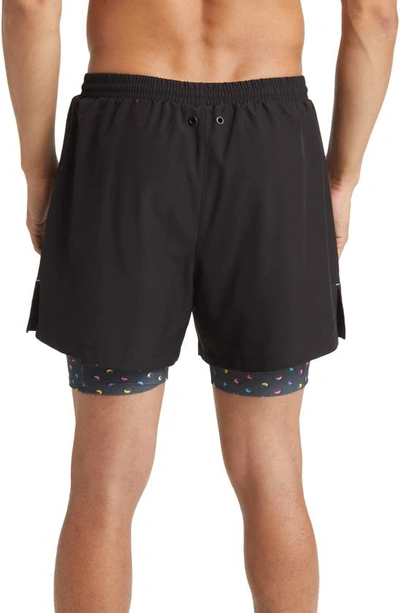 Boardies Polka Yin Yang Neon Active Compression Swim Trunks In Black