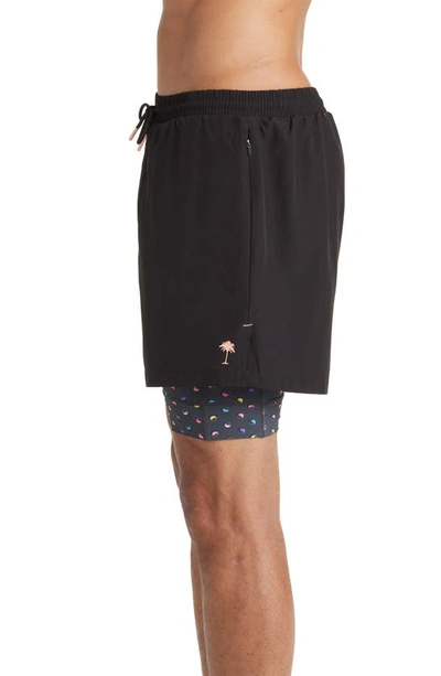 Boardies Polka Yin Yang Neon Active Compression Swim Trunks In Black