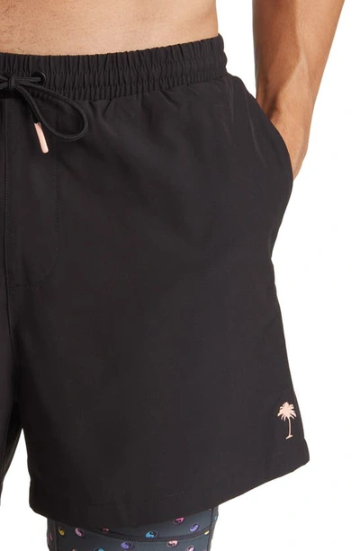 Boardies Polka Yin Yang Neon Active Compression Swim Trunks In Black