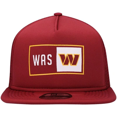 Shop New Era Burgundy Washington Commanders Balanced 9fifty Trucker Snapback Hat