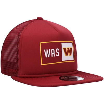 Shop New Era Burgundy Washington Commanders Balanced 9fifty Trucker Snapback Hat