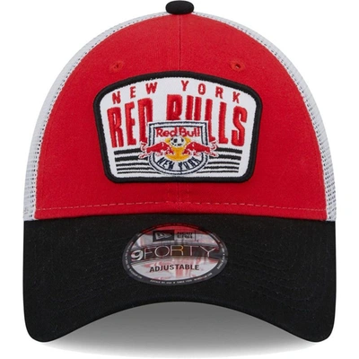 Shop New Era Red/black New York Red Bulls Patch 9forty Trucker Snapback Hat