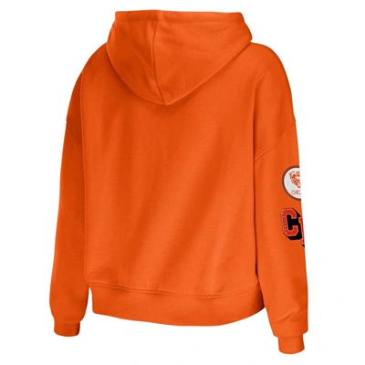 Shop Wear By Erin Andrews Orange Chicago Bears Plus Size Modest Cropped Pullover Hoodie