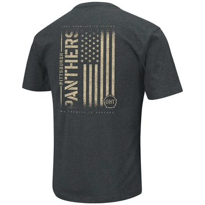 Shop Colosseum Heathered Black Pitt Panthers Oht Military Appreciation Flag 2.0 T-shirt In Heather Black
