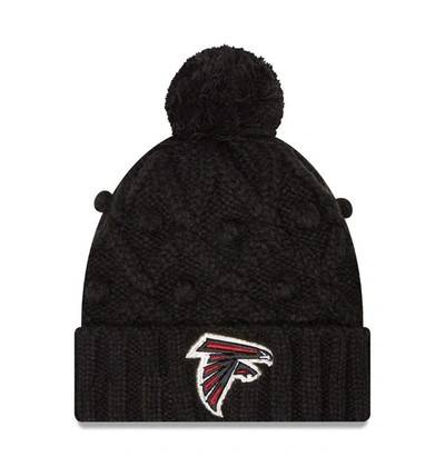 Shop New Era Black Atlanta Falcons Toasty Cuffed Knit Hat With Pom
