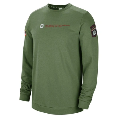 Shop Nike Olive Ohio State Buckeyes Military Pullover Sweatshirt