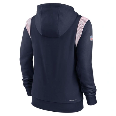 Shop Nike Navy New England Patriots Sideline Stack Performance Pullover Hoodie
