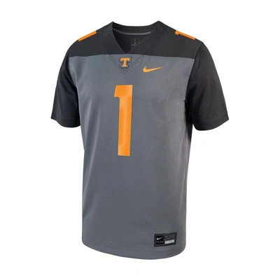 Shop Nike #1 Gray Tennessee Volunteers Alternate Game Football Jersey