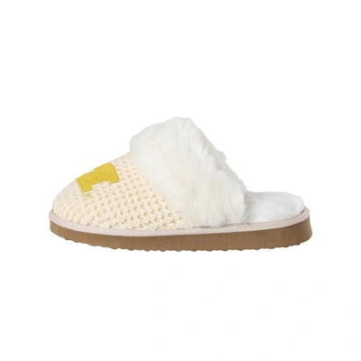 Shop Foco Michigan Wolverines Open Back Slippers In Cream