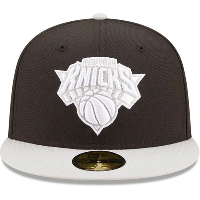 Shop New Era Black/gray New York Knicks Two-tone Color Pack 59fifty Fitted Hat