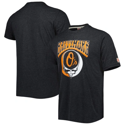 Shop Homage Charcoal Baltimore Orioles Grateful Dead Tri-blend T-shirt