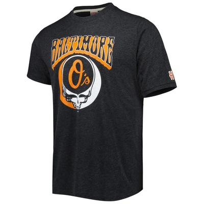 Shop Homage Charcoal Baltimore Orioles Grateful Dead Tri-blend T-shirt
