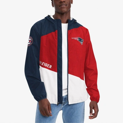 Shop Tommy Hilfiger Navy/red New England Patriots Bill Full-zip Jacket