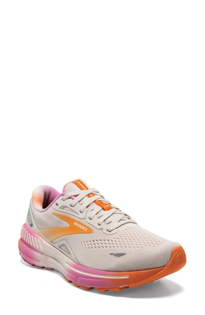 Shop Brooks Adrenaline Gts 23 Sneaker In White Sand/ Sunset/ Fuchsia