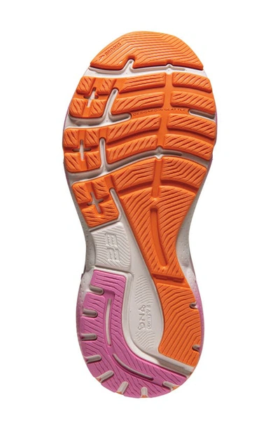 Brooks Adrenaline Gts 23 Sneaker In White Sand/ Sunset/ Fuchsia