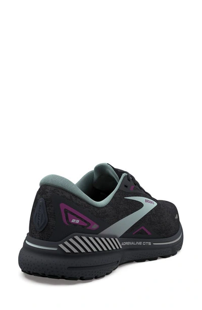 Shop Brooks Adrenaline Gts 23 Sneaker In Black/ Light Blue/ Purple