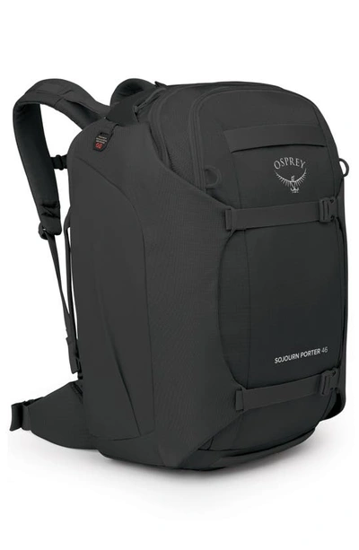 Shop Osprey Sojourn Porter 46-liter Recycled Nylon Travel Backpack In Black