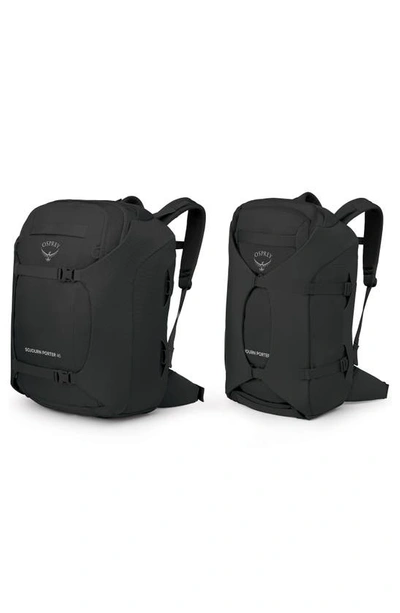 Shop Osprey Sojourn Porter 46-liter Recycled Nylon Travel Backpack In Black