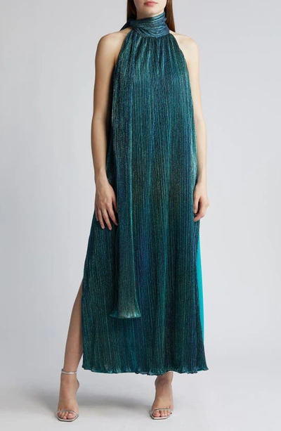 Shop Black Halo Henna Metallic Shift Gown In Sparklyng Oasis