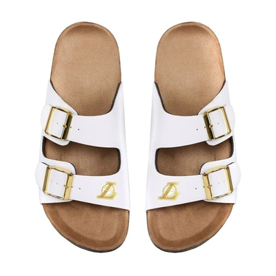 Shop Foco Los Angeles Lakers Double-buckle Sandals In White
