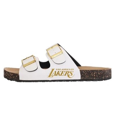 Shop Foco Los Angeles Lakers Double-buckle Sandals In White