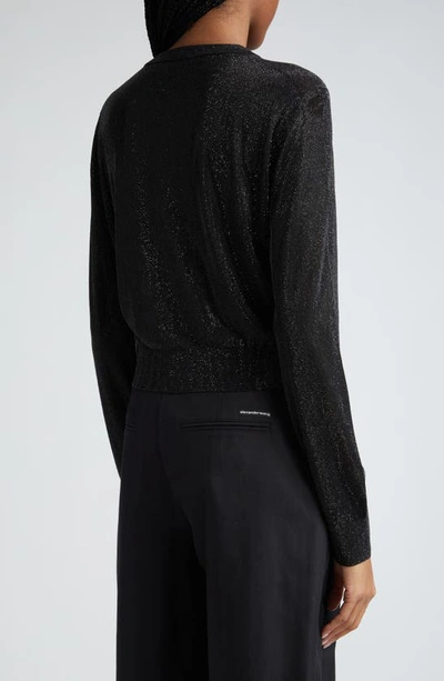 Alexander Wang Relaxed Fit Hot Fix Crop Cardigan In Black