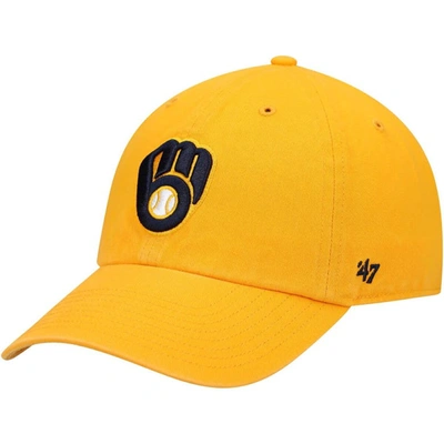Shop 47 ' Gold Milwaukee Brewers Clean Up Adjustable Hat