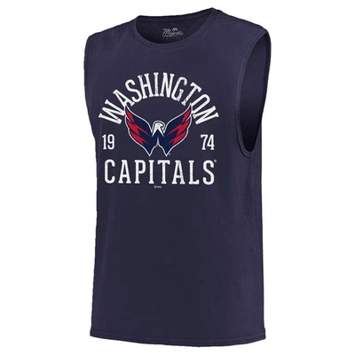 Shop Majestic Threads Navy Washington Capitals Softhand Muscle Tank Top