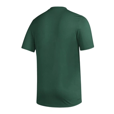 Shop Adidas Originals Adidas Green Miami Hurricanes Basics Secondary Pre-game Aeroready T-shirt