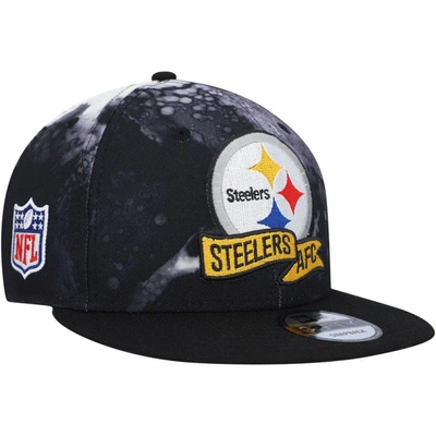 Shop New Era Pittsburgh Steelers 2022 Sideline 9fifty Ink Dye Snapback Hat In Black