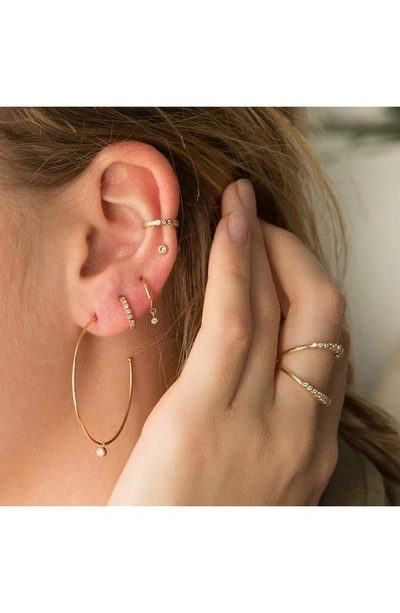 Zoë Chicco Diamond Small Hoop Earrings In Yellow Gold