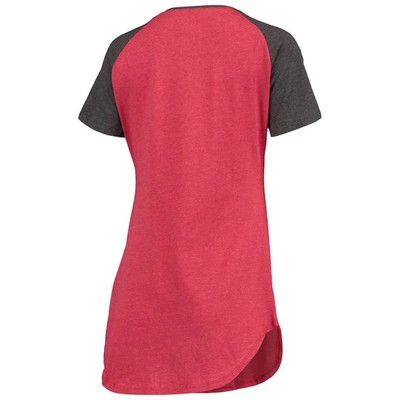 Shop Concepts Sport Crimson/charcoal Oklahoma Sooners Raglan V-neck Nightshirt