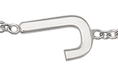 Bychari Initial Pendant Bracelet In 14k White Gold