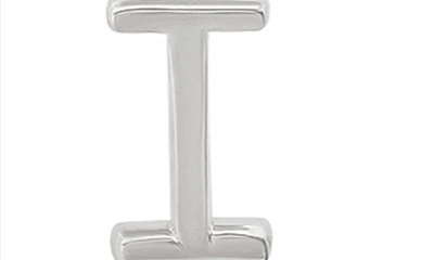 Bychari Small Initial Stud Earrings In 14k White Gold