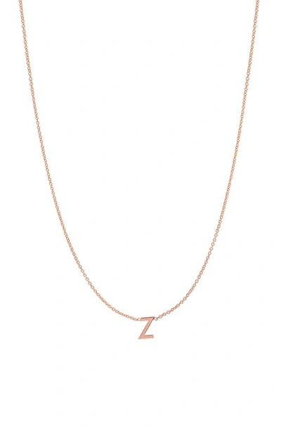 Shop Bychari Initial Pendant Necklace In 14k Rose Gold