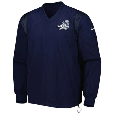 Shop Nike Navy/silver Dallas Cowboys Sideline Team Id Reversible Pullover Windshirt