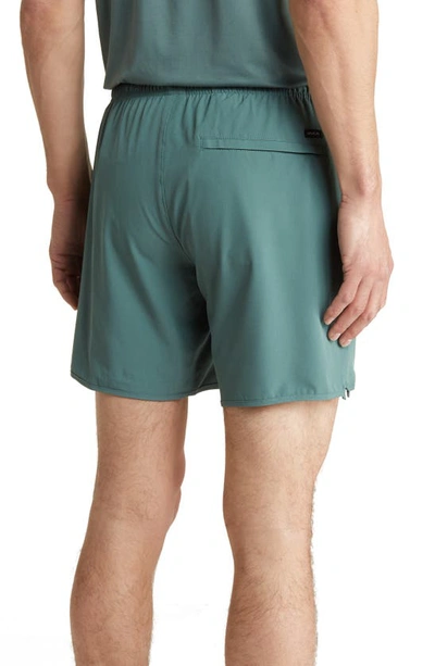 Shop Rvca Yogger Stretch Athletic Shorts In Pine Grey