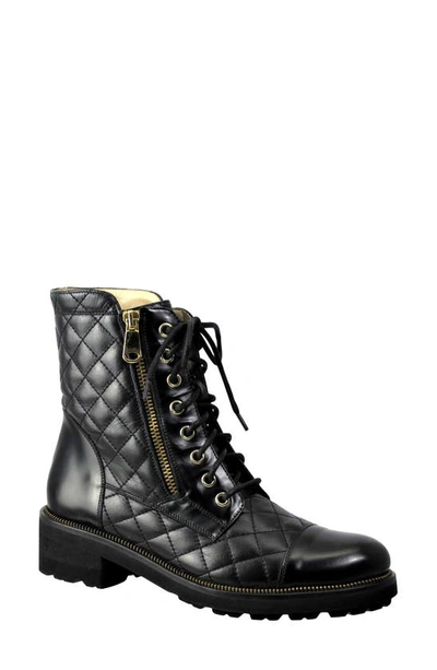 Shop Ron White Tiffany Combat Boot In Onyx Leather