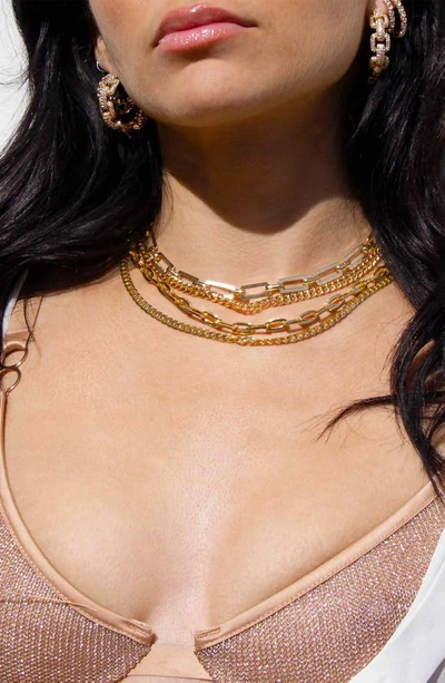 Shop Ettika Rectangle Chain Necklace In Gold