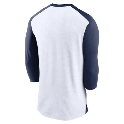 Shop Nike White/navy Detroit Tigers Rewind 3/4-sleeve T-shirt