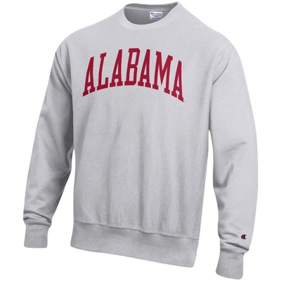 Shop Champion Heathered Gray Alabama Crimson Tide Arch Reverse Weave Pullover Sweatshirt In Heather Gray