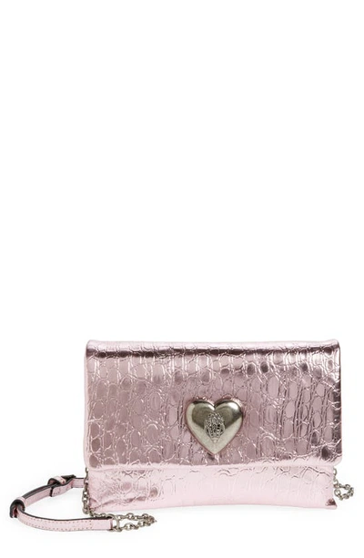 Shop Kurt Geiger Kensington Love Duet Embossed Leather Crossbody Bag In Light/ Pastel Pink
