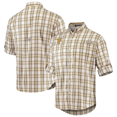Shop Columbia White West Virginia Mountaineers Super Tamiami Omni-shade Long Sleeve Button-down Shirt