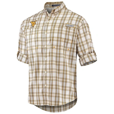 Shop Columbia White West Virginia Mountaineers Super Tamiami Omni-shade Long Sleeve Button-down Shirt