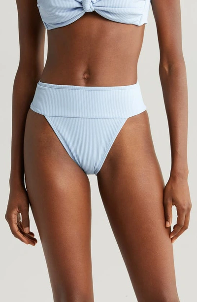 Shop Montce Tamarindo Rib High Cut Bikini Bottoms In Peri Rib