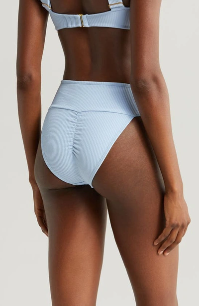 Shop Montce Tamarindo Rib High Cut Bikini Bottoms In Peri Rib