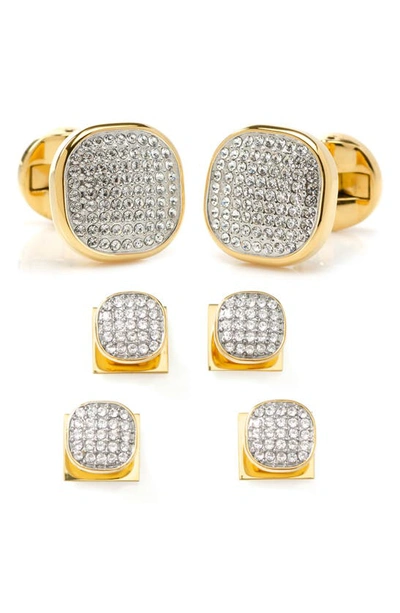 Shop Cufflinks, Inc Pavé Crystal Cuff Links In Gold