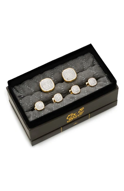 Shop Cufflinks, Inc Pavé Crystal Cuff Links In Gold