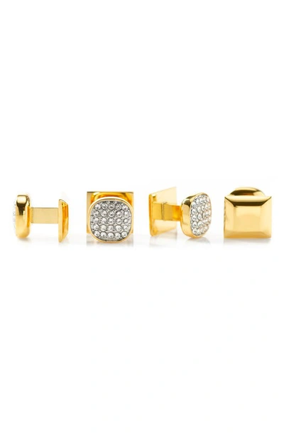 Shop Cufflinks, Inc . Pavé Crystal Cuff Links In Gold